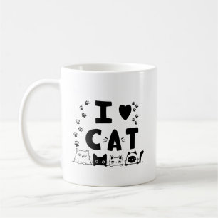 I Love Cats Mok – Schattigee Kattenprint Koffiebek