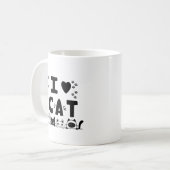 I Love Cats Mug - Cute Cat Print Coffee Cup - Cade (Devant gauche)