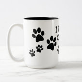 I Love Cats Pawprints Design Coffee Mug (Gauche)
