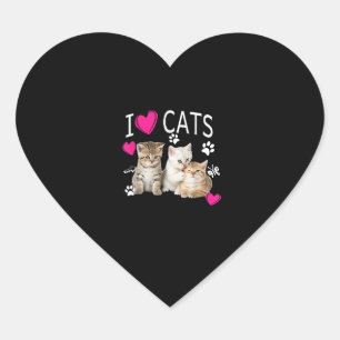 I Love Cats Shirt _ Kattenliefhebber - Ik hou van Hart Sticker