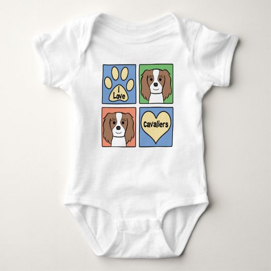 I Love Cavalier King Charles Spaniels Romper (Voorkant)
