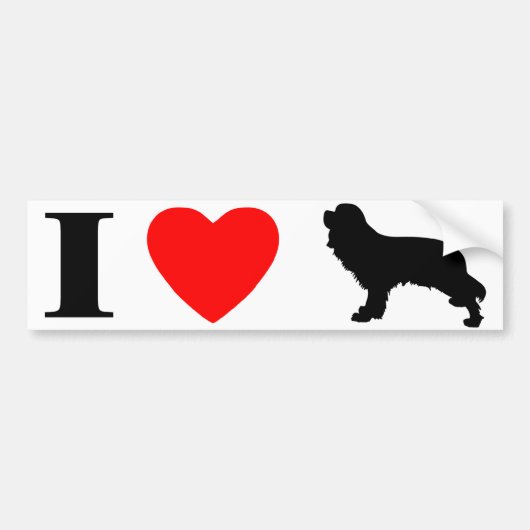 I Love Cavalier Spaniels Bumpersticker (Voorkant)