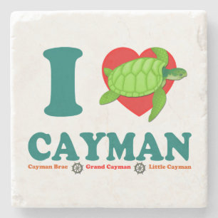 I Love Cayman Caribbean Style Souvenir Stenen Onderzetter