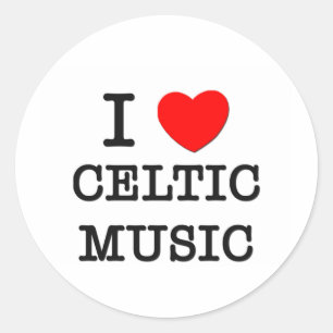 I Love Celtic Music Ronde Sticker