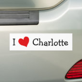 I Love Charlotte Bumper Sticker (En voiture)