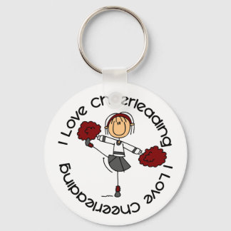 I Love Cheerleading Stick Figuur Cheerleader Sleutelhanger