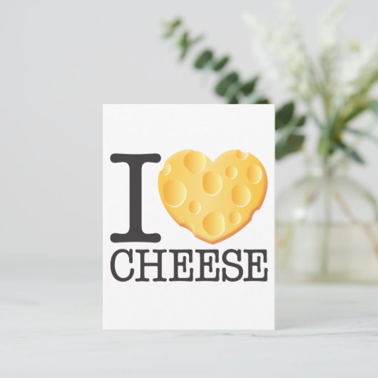I Love Cheese Briefkaart (Staand voorkant)