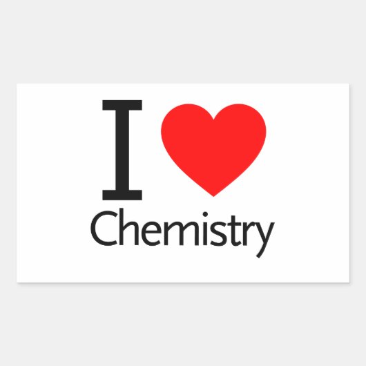 I Love Chemistry Rechthoekige Sticker (Voorkant)