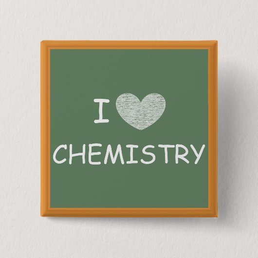 I Love Chemistry Vierkante Button 5,1 Cm (Voorkant)