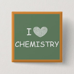 I Love Chemistry Vierkante Button 5,1 Cm