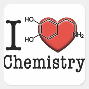 I Love Chemistry Vierkante Sticker