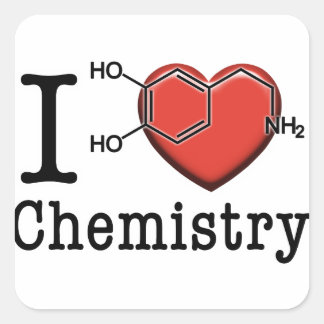 I Love Chemistry Vierkante Sticker