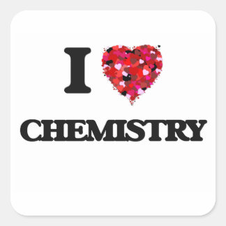 I Love Chemistry Vierkante Sticker