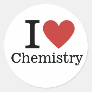 I ❤️ Love Chemistry voor student / faculteit Ronde Sticker