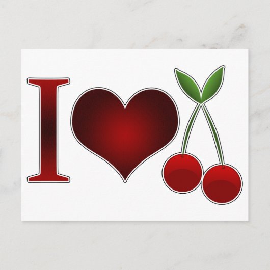 I Love Cherries Briefkaart (Voorkant)