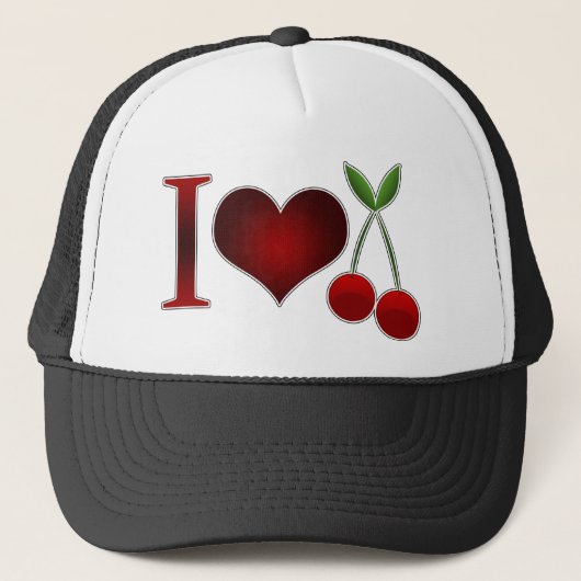 I Love Cherries Trucker Pet (Voorkant)