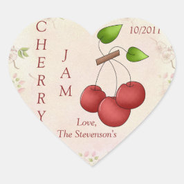 I Love Cherry Jam Jar Label (Aanpassen)