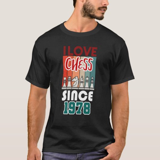 I love chess since 1978 t-shirt (Voorkant)