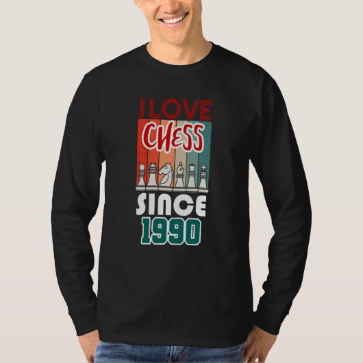 I love chess since 1990 t-shirt (Voorkant)