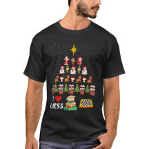 I Love Chess - T-shirt met kerstschaak