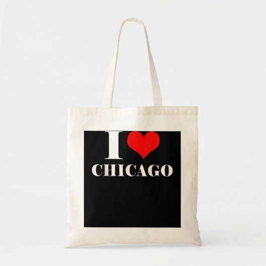 I Love Chicago, I Heart Chicago T-shirt Illinois Tote Bag (Voorkant)
