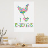 I Love Chickens Poster Commande spéciale (Cuisine)