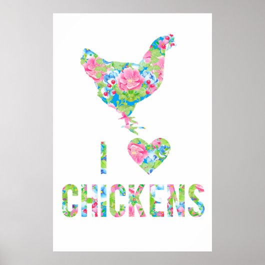 I Love Chickens Poster Commande spéciale (Devant)