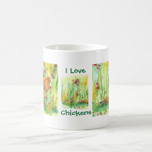 I Love Chickens Rooster Chicken Waterverf Koffiemok