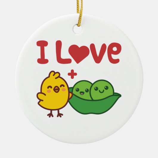 I Love Chickpeas Hummus Kawaii Keramisch Ornament (Voorkant)