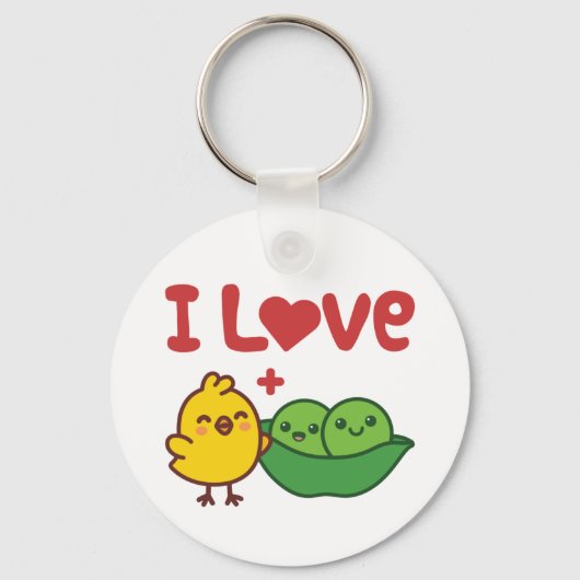 I Love Chickpeas Hummus Kawaii Sleutelhanger (Voorkant)