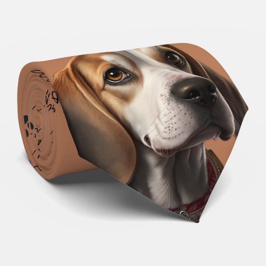 I Love Chiens Beagle Cravate (Roulé)