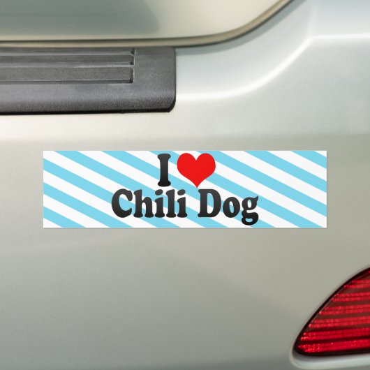 I Love Chili Dog Bumpersticker (Op auto)