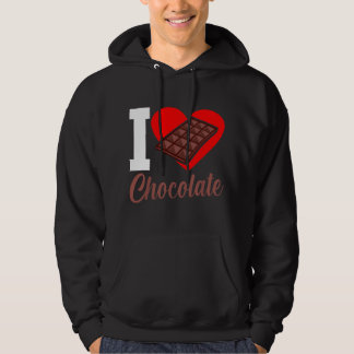 I Love Chocolate Funny Chocolates Lover Eater Grap Hoodie