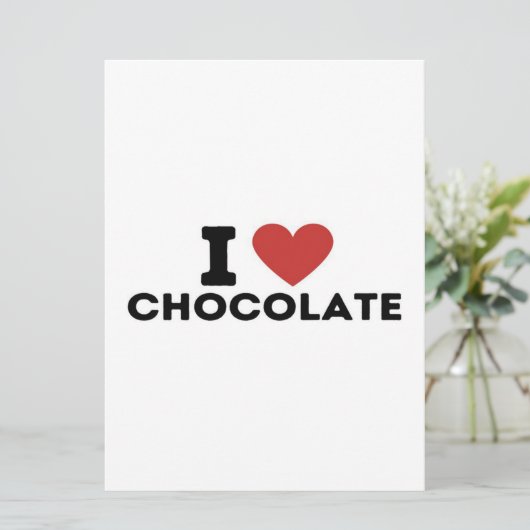 I Love Chocolate Simple — Cute Chocolate Lover Cft Menu (Staand voorkant)