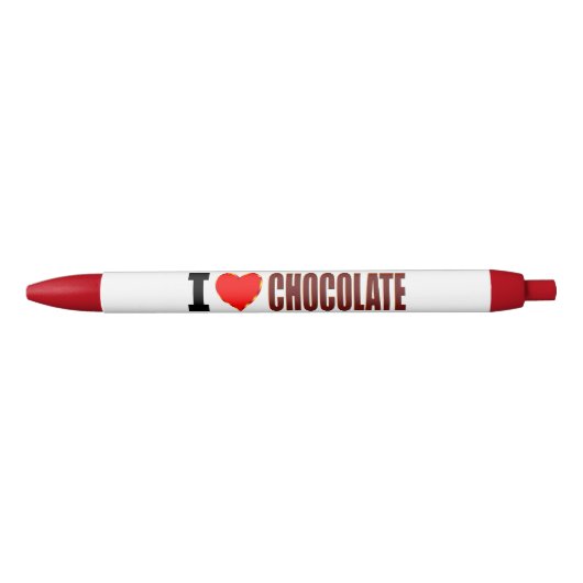 I Love Chocolate Zwarte Inkt Pen (Voorkant)