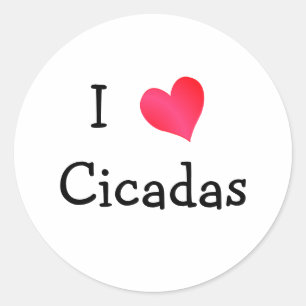 I Love Cicadas Ronde Sticker