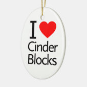 I Love Cinder Blocks Keramisch Ornament (Links)
