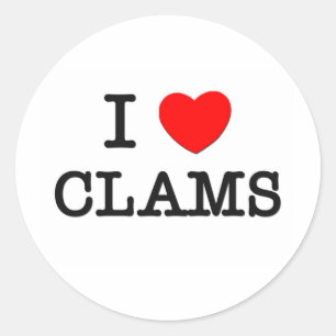 I Love CLAMS ( eten ) Ronde Sticker