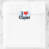 I Love Clams Ronde Sticker (Tas)
