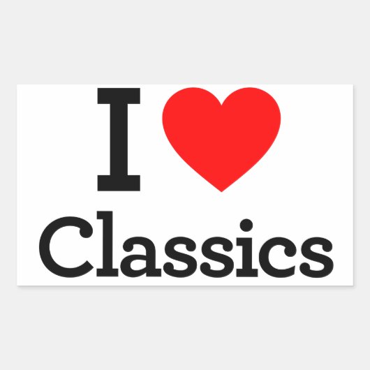 I Love Classics Rechthoekige Sticker (Voorkant)