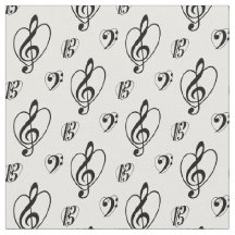 "I Love Clefs" Fabric