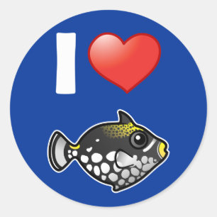 I Love Clown Triggerfish Ronde Sticker