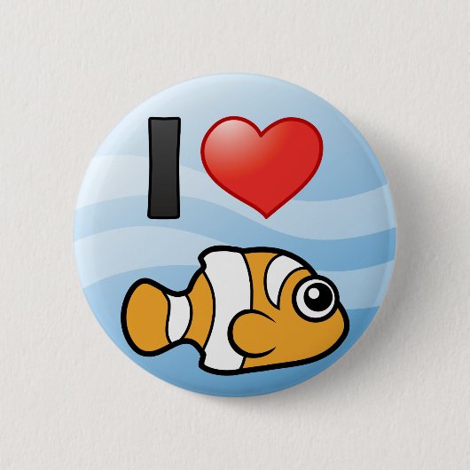 I Love Clownfish Ronde Button 5,7 Cm (Voorkant)