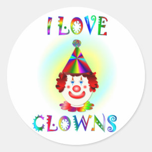 I Love Clowns Ronde Sticker