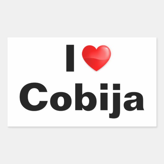I love Cobija Rechthoekige Sticker (Voorkant)