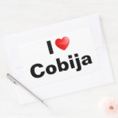 I love Cobija Rechthoekige Sticker (Envelop)