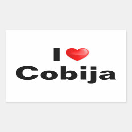I love Cobija Rechthoekige Sticker