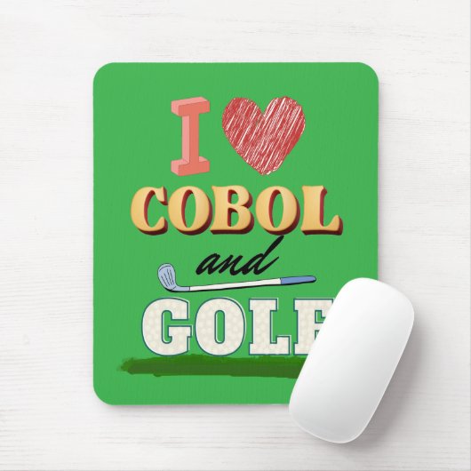 I Love Cobol Programming and Golf  Muismat (Met muis)