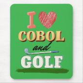 I Love Cobol Programming and Golf  Muismat (Voorkant)