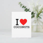 I Love Coconuts Briefkaart (Staand voorkant)